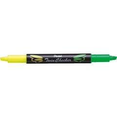 Текстовый маркер PENTEL SLW8-GK желтый/светло-зеленый цена и информация | Письменные принадлежности | 220.lv