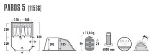 Telts High Peak Paros 5, melna cena un informācija | Teltis | 220.lv