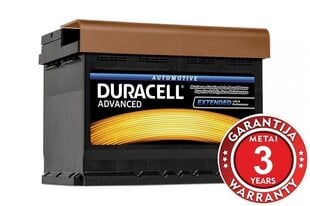 DURACELL Advanced 72Ah 680A 12V аккумулятор цена и информация | Аккумуляторы | 220.lv