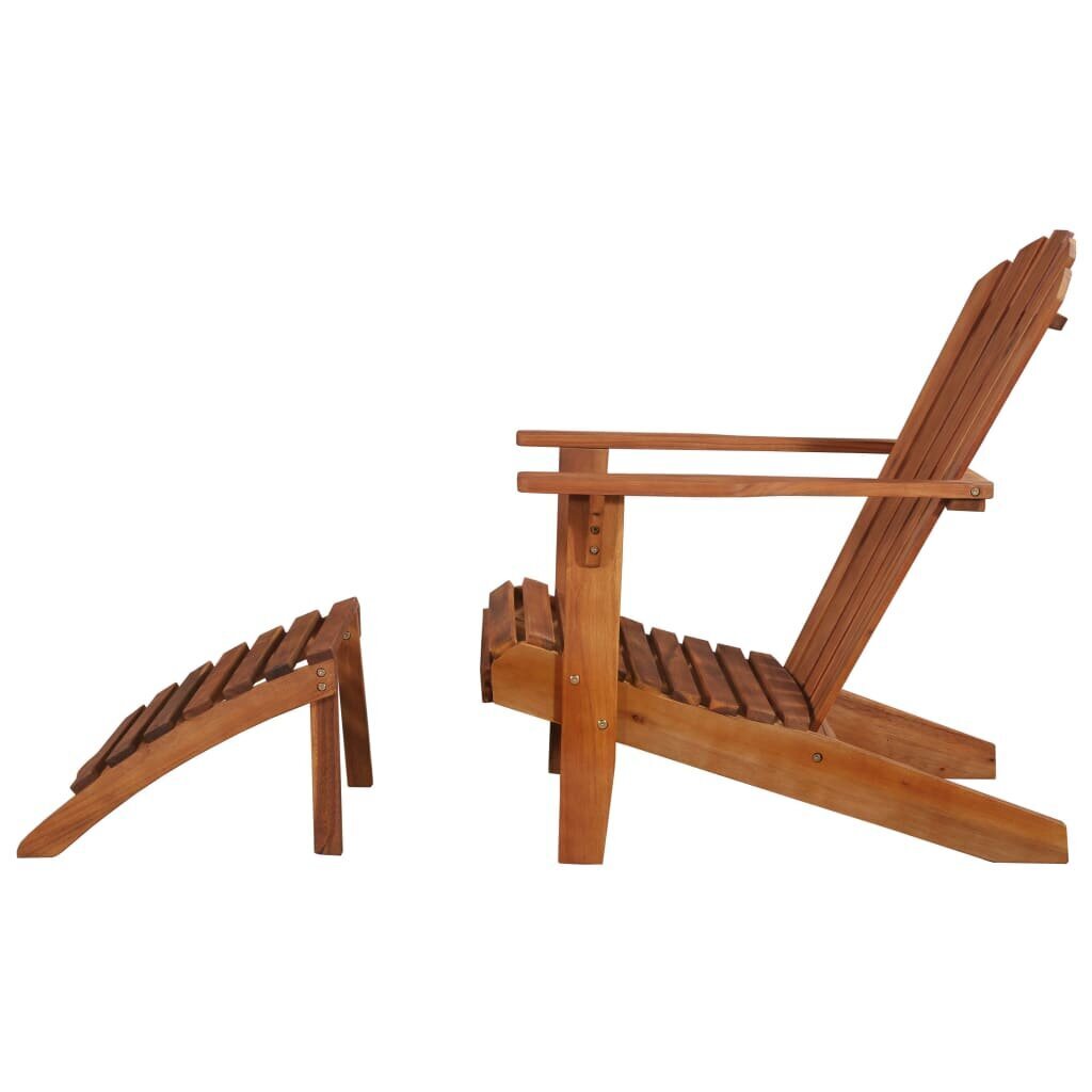 vidaXL dārza krēsls ar kāju balstu, akācijas masīvkoks cena un informācija | Dārza krēsli | 220.lv