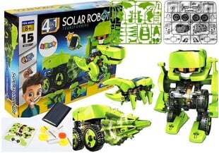Ar saules enerģiju darbināms robots-konstruktors 4in1 cena un informācija | Attīstošās rotaļlietas | 220.lv