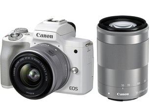 Фотоаппарат Canon EOS M50 Mark II 15-45 IS STM + 55-200 IS STM, Белый цена и информация | Цифровые фотоаппараты | 220.lv