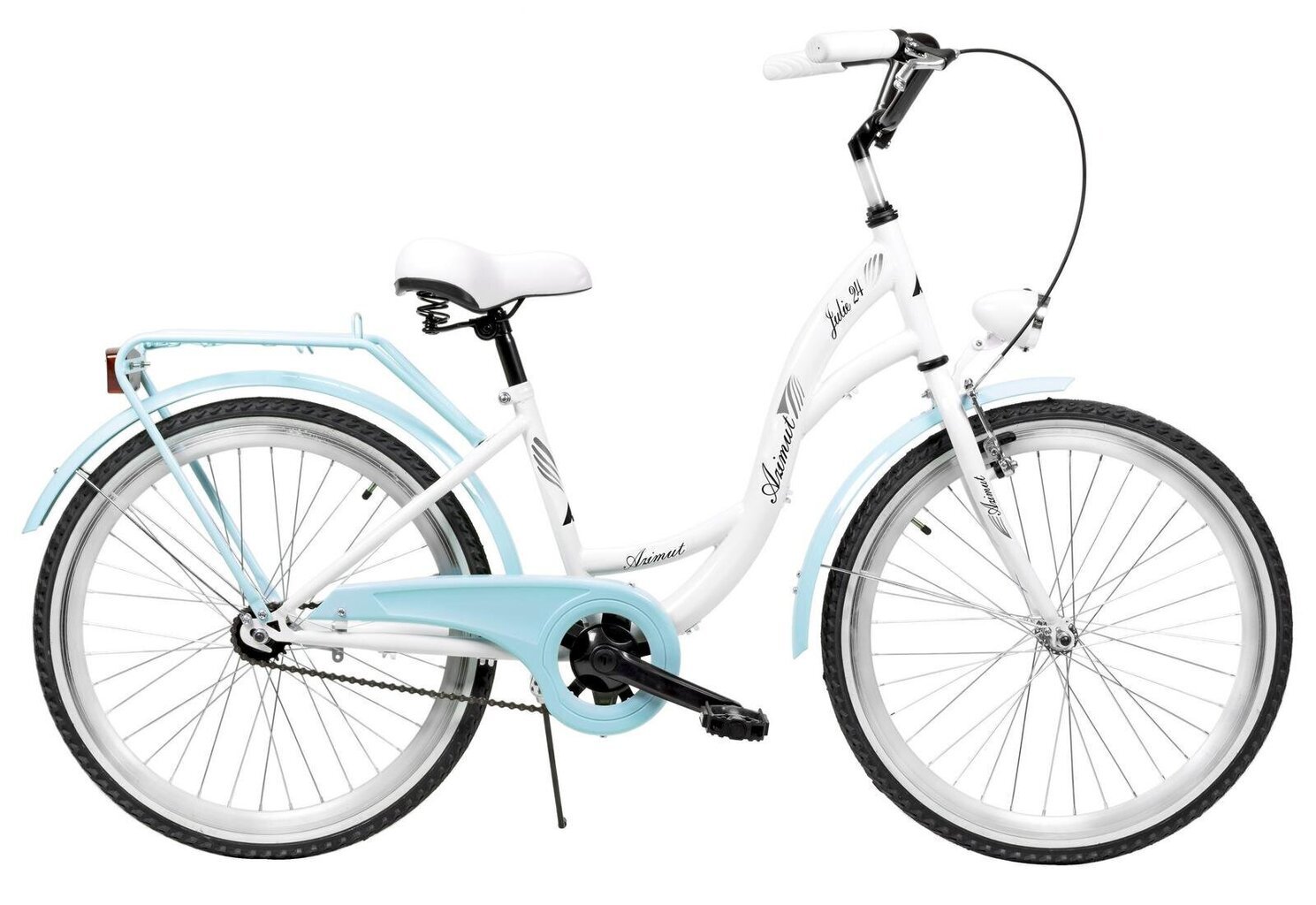 Bērnu velosipēds AZIMUT Julie 24" 2021, balts/zils cena un informācija | Velosipēdi | 220.lv