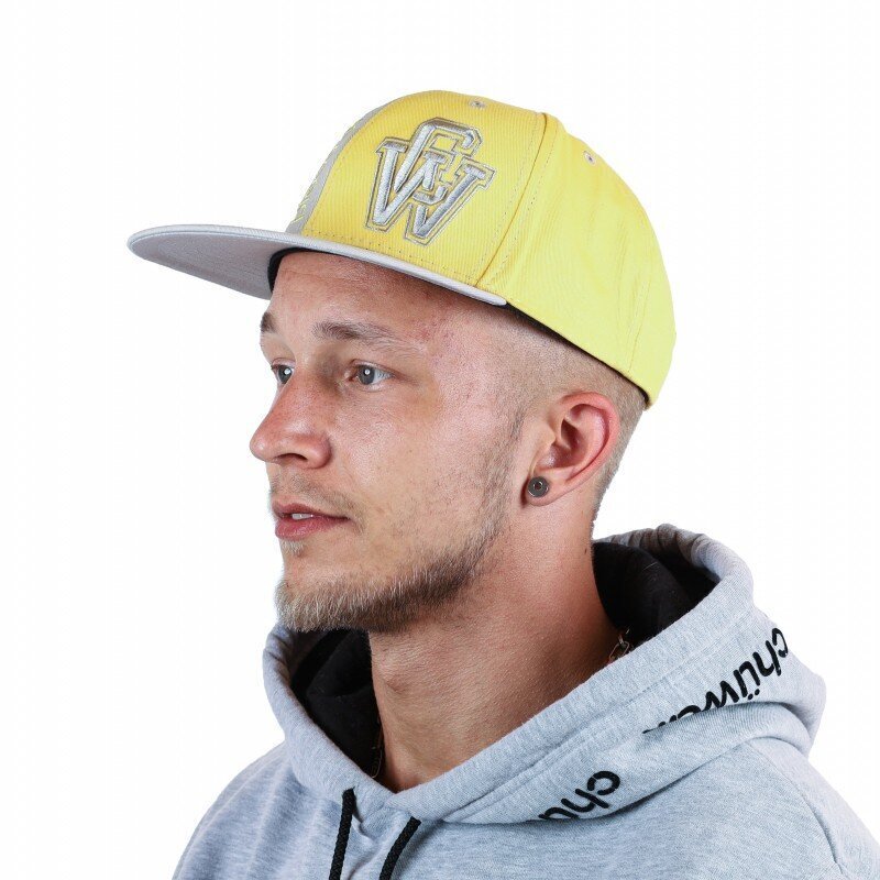 Vīriešu cepure ar nagu SnapBack Grey & Yellow, pelēka/dzeltena cena un informācija | Vīriešu cepures, šalles, cimdi | 220.lv