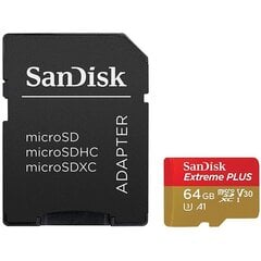 MEMORY MICRO SDXC 64GB CLASS10/W/A SDSQXBZ-064G-GN6MA SANDISK cena un informācija | Atmiņas kartes fotokamerām | 220.lv