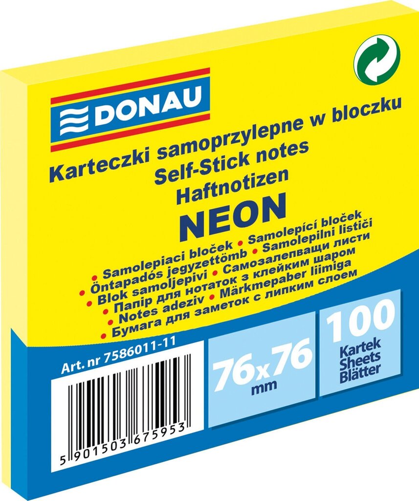 Līmlapiņas Donau, 100 gab., dzeltenas цена и информация | Burtnīcas un papīra preces | 220.lv