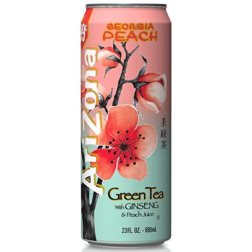 Tējas dzēriens "AriZona" Georgia Peach, 680 ml, zaļā tēja ar persikiem un žeņšeņu cena un informācija | Atsvaidzinoši dzērieni | 220.lv