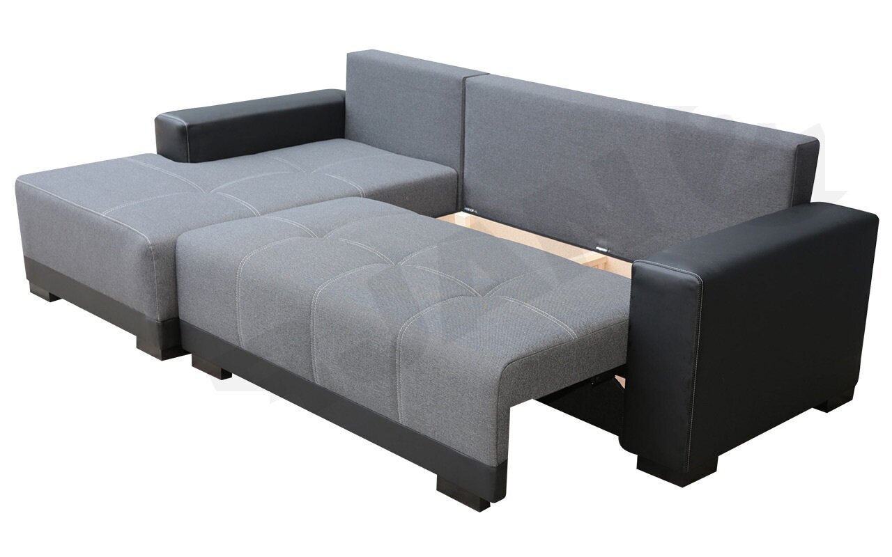 Stūra gulta Melan-Agulta 04, 130x195cm, pelēks cena un informācija | Dīvāni | 220.lv