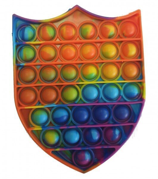 Silikona rotaļlieta Pop It Shield Tie Dye Rainbow cena un informācija | Galda spēles | 220.lv