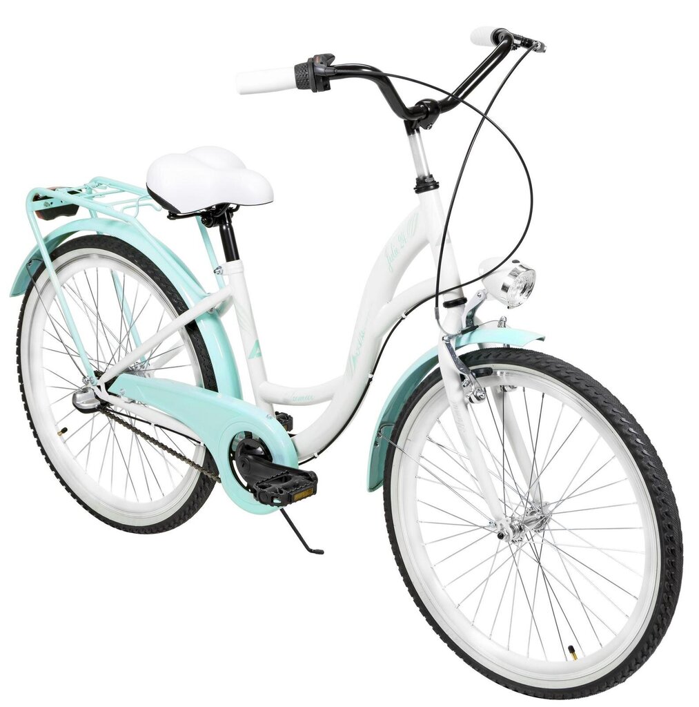 Bērnu velosipēds AZIMUT Julie 24" Nexus3 2021, balts/zaļš cena un informācija | Velosipēdi | 220.lv