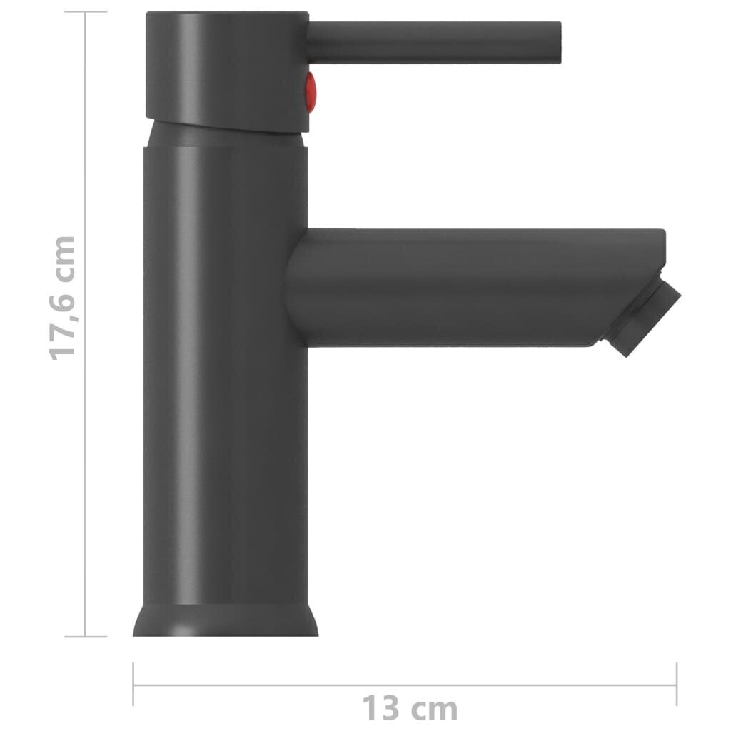 vidaXL Vannasistabas izlietnes jaucējkrāns, pelēks, 130x176mm cena un informācija | Jaucējkrāni | 220.lv