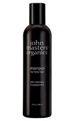 Apjomu piešķirošs šampūns John Masters Organics Rosemary & Peppermint Shampoo, 236 ml cena un informācija | Šampūni | 220.lv