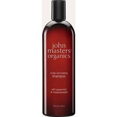 Galvas ādu stimulējošs šampūns ar piparmētru John Masters Organics Spearmint & Meadowsweet Scalp Stimulating Shampoo, 473 ml cena un informācija | Šampūni | 220.lv