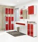 Austs vannas istabas skapītis NORE Fin 1781, balts/sarkans cena un informācija | Vannas istabas skapīši | 220.lv