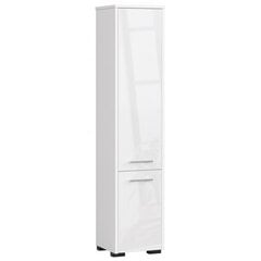 Высокий шкафчик-полка для ванной комнаты NORE Fin с 2 дверками, белый цена и информация | Шкафчики для ванной | 220.lv
