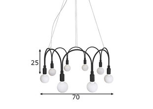 Griestu lampa Arch, melna, 8x 60 W цена и информация | Потолочные светильники | 220.lv