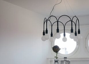 Griestu lampa Arch, melna, 8x 60 W цена и информация | Потолочные светильники | 220.lv