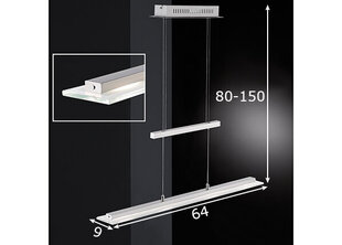 LED griestu lampa Tenso, matēta niķeļa toņa/hromēta, 3 x 5,5 W цена и информация | Потолочные светильники | 220.lv