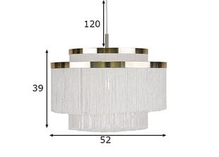 Griestu lampa Frans, tekstila/misiņa toņa, 1x 60 W cena un informācija | Griestu lampas | 220.lv