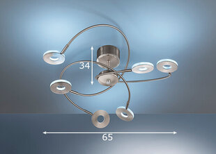 Griestu lampa Dent LED, niķeļa/hromēta/balta, 6x 6 W cena un informācija | Griestu lampas | 220.lv