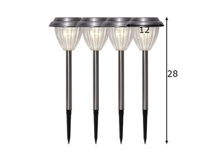 Lāpas formas lampu ar saules paneli komplekts (4 gab.) цена и информация | Уличное освещение | 220.lv