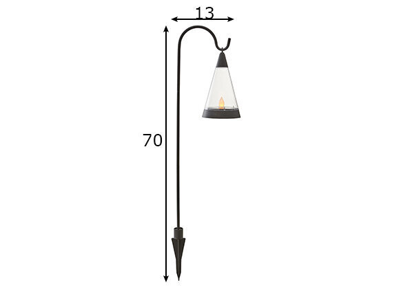 Dārza lampa ar saules paneli, melna, 0,06 W cena un informācija | Āra apgaismojums | 220.lv