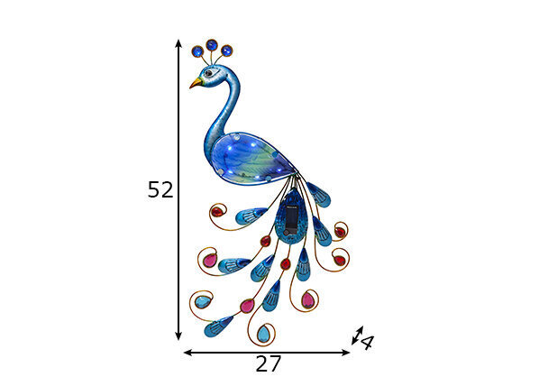 Dekorācija ar saules bateriju Peacock cena un informācija | Āra apgaismojums | 220.lv