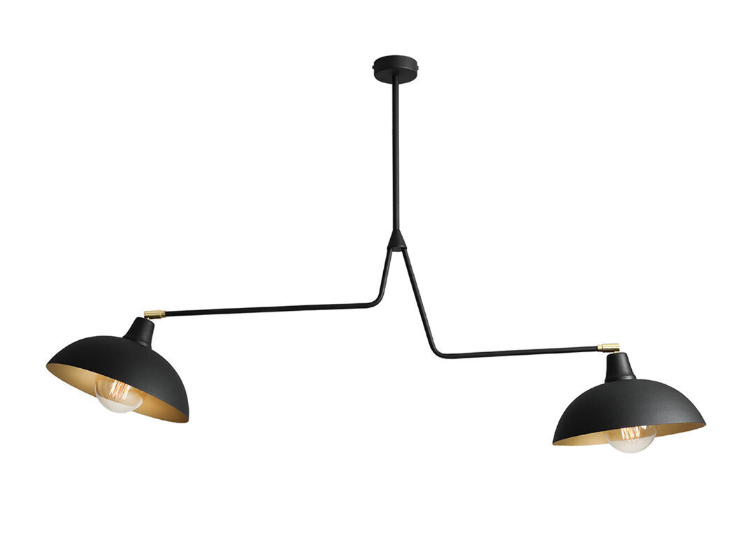 Griestu lampa Espace, melna, 2x 60 W cena un informācija | Griestu lampas | 220.lv