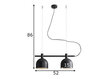 Griestu lampa Beryl, melna, 2x 60 W cena un informācija | Lustras | 220.lv