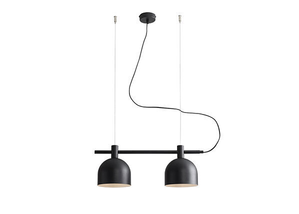 Griestu lampa Beryl, melna, 2x 60 W cena un informācija | Lustras | 220.lv