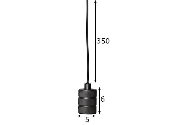 Kabelis Cord, E27, melns, 350 cm цена и информация | Griestu lampas | 220.lv