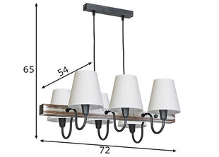 Griestu lampa Thor II, balta/grafīta krāsas/koka, 6x 40 W cena un informācija | Griestu lampas | 220.lv