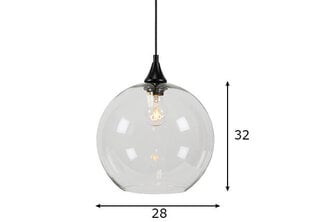 Griestu lampa Bowl, melna, 1x 60 W cena un informācija | Lustras | 220.lv