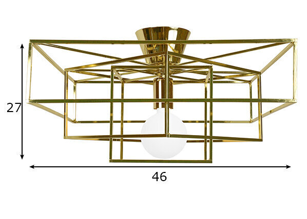 Griestu lampa Cube, misiņa apdares, 1x 60 W cena un informācija | Griestu lampas | 220.lv