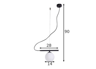 Griestu lampa Beryl, melna/balta, 1x 40 W cena un informācija | Piekaramās lampas | 220.lv