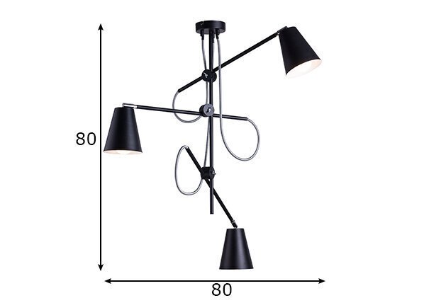 Griestu lampa Arte, melna, 3x 60 W cena un informācija | Griestu lampas | 220.lv