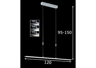 Griestu lampa Metz LED, alumīnija krāsas, 31 W/2700 lm cena un informācija | Griestu lampas | 220.lv