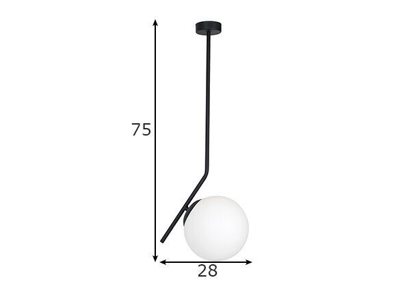 Griestu lampa Luna, melna/balta, 1x 60 W cena un informācija | Griestu lampas | 220.lv