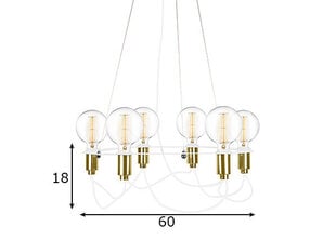 Griestu lampa Cables, balta, 6x 60 W цена и информация | Люстры | 220.lv