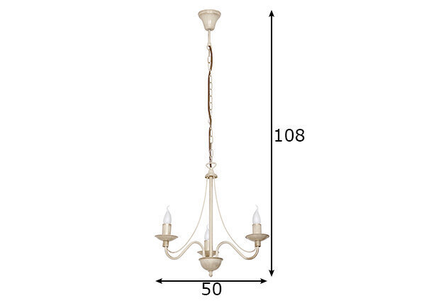 Griestu lampa Roza, 3x 40 W цена и информация | Lustras | 220.lv