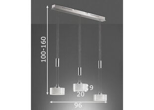 LED griestu lampa Lavin, niķeļa toņa/hromēta, 3 x 9 W/2900 lm cena un informācija | Piekaramās lampas | 220.lv