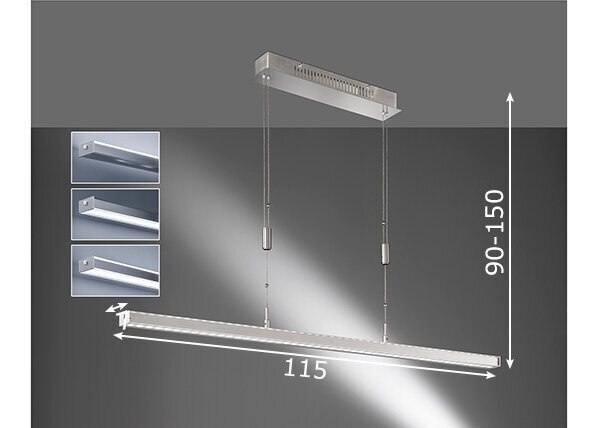 Griestu lampa Vitan LED, matēta niķeļa toņa, 2x 15 W cena un informācija | Piekaramās lampas | 220.lv