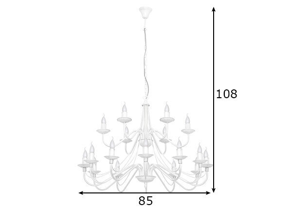 Griestu lampa Roza, balta, 18 spuldzēm, 40 W cena un informācija | Piekaramās lampas | 220.lv