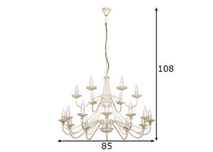 Griestu lampa Roza, krēmkrāsas, 18x, 40 W cena un informācija | Lustras | 220.lv