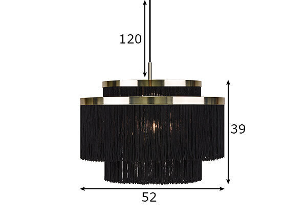 Griestu lampa Frans, tekstila/misiņa toņa, 1x 60 W cena un informācija | Piekaramās lampas | 220.lv