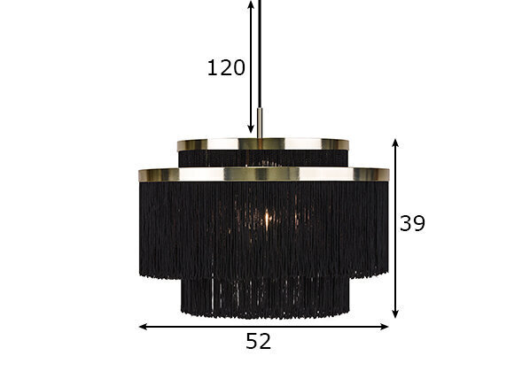 Griestu lampa Frans, tekstila/misiņa toņa, 1x 60 W cena un informācija | Lustras | 220.lv