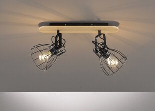 Griestu lampa Die, melna/koka, 2x 40 W цена и информация | Потолочные светильники | 220.lv