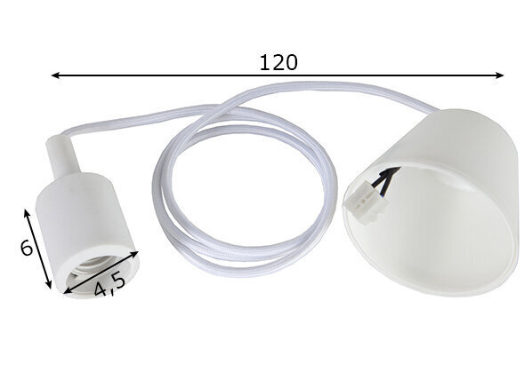 Gaismas kabeļa komplekts E27 balts max60W IP20 120x6x4,5cm cena un informācija | Griestu lampas | 220.lv