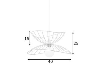 Griestu lampa Ray, balta, 60 W cena un informācija | Lustras | 220.lv