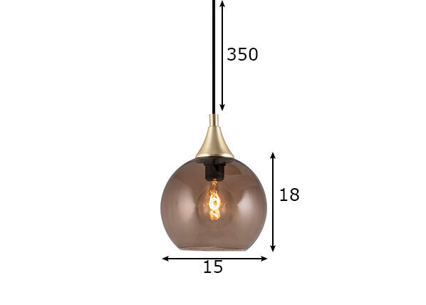 Griestu lampa Bowl, brūns, 40 W цена и информация | Lustras | 220.lv